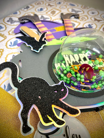 Handmade Halloween Glow-in-the-Dark Shaker Cake Topper/Birthday Cake Topper