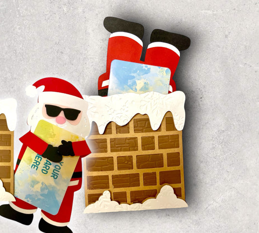 Christmas Gift Card Holder - Santa in the Chimney