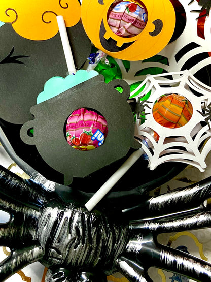 Handmade Halloween Lollipop Holder - Cauldron