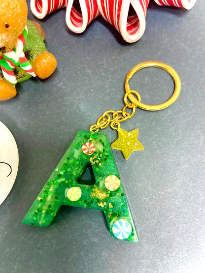 Christmas Letter Keychain (with name)