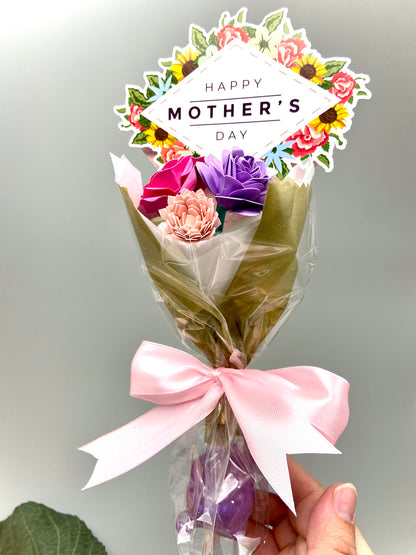 Flower Bouquet 3D Mother's Day Card with Memo Stand