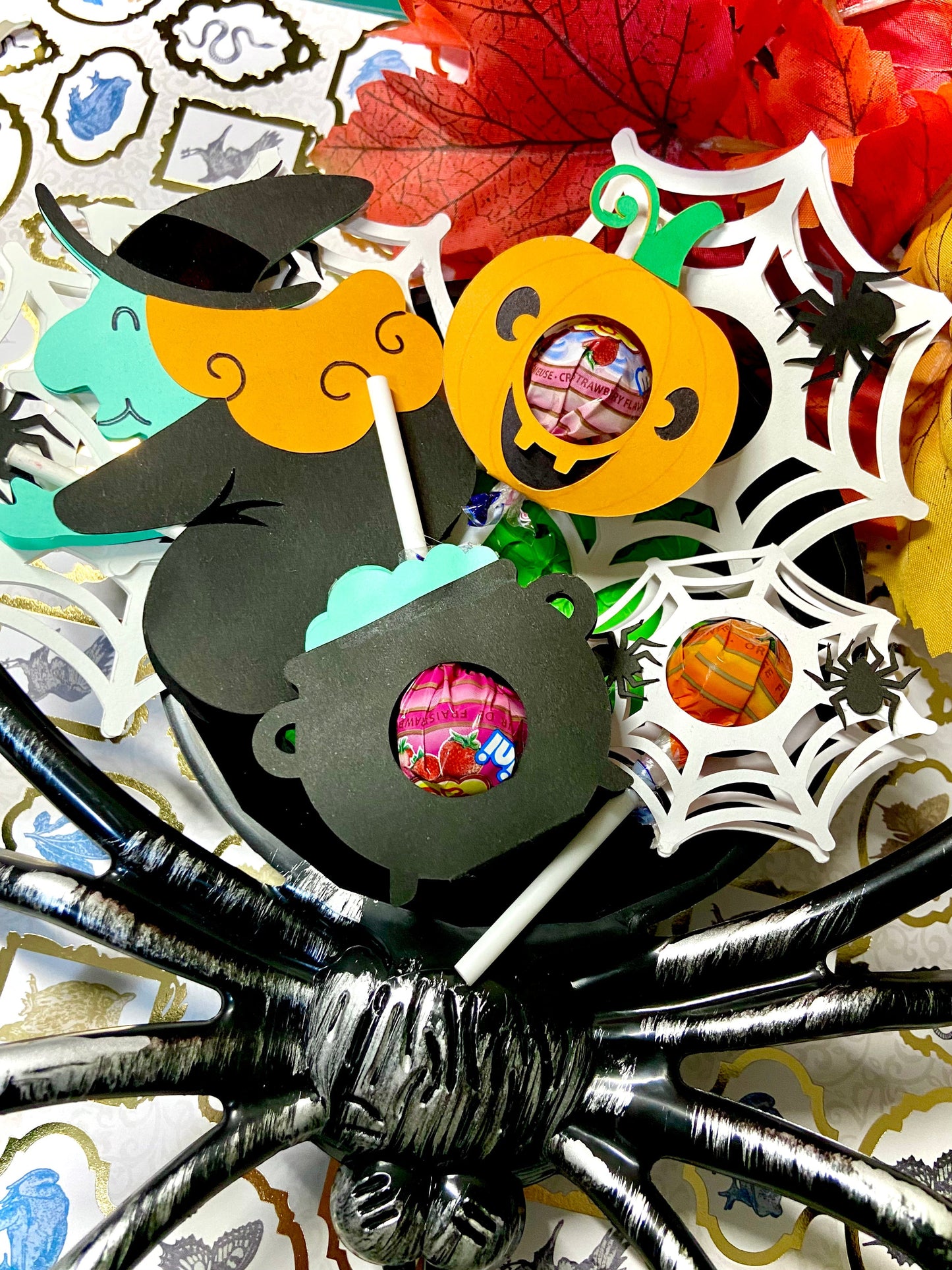 Handmade Halloween Lollipop Holder - Witch