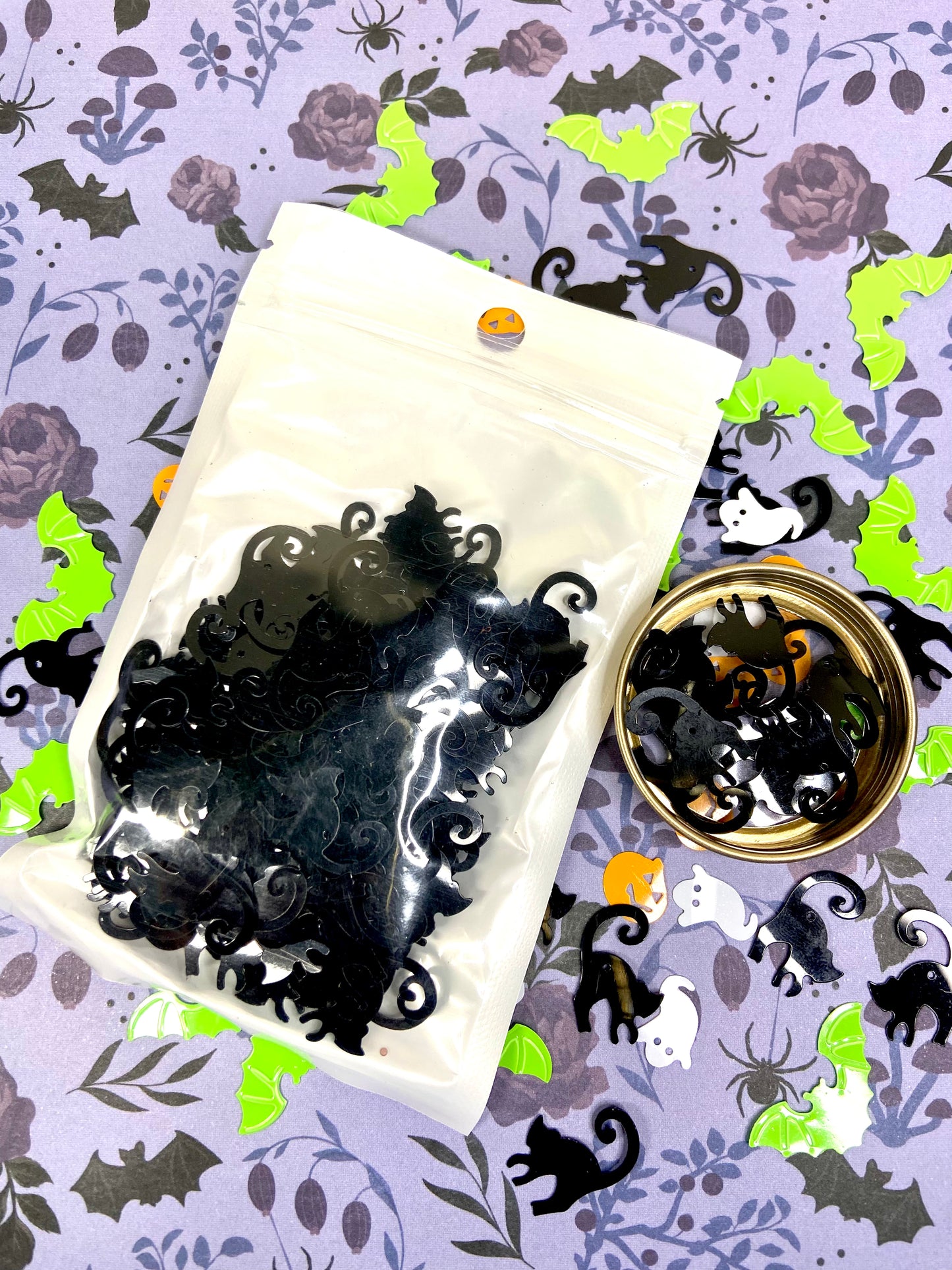 Halloween Black Cat Shiny Confetti