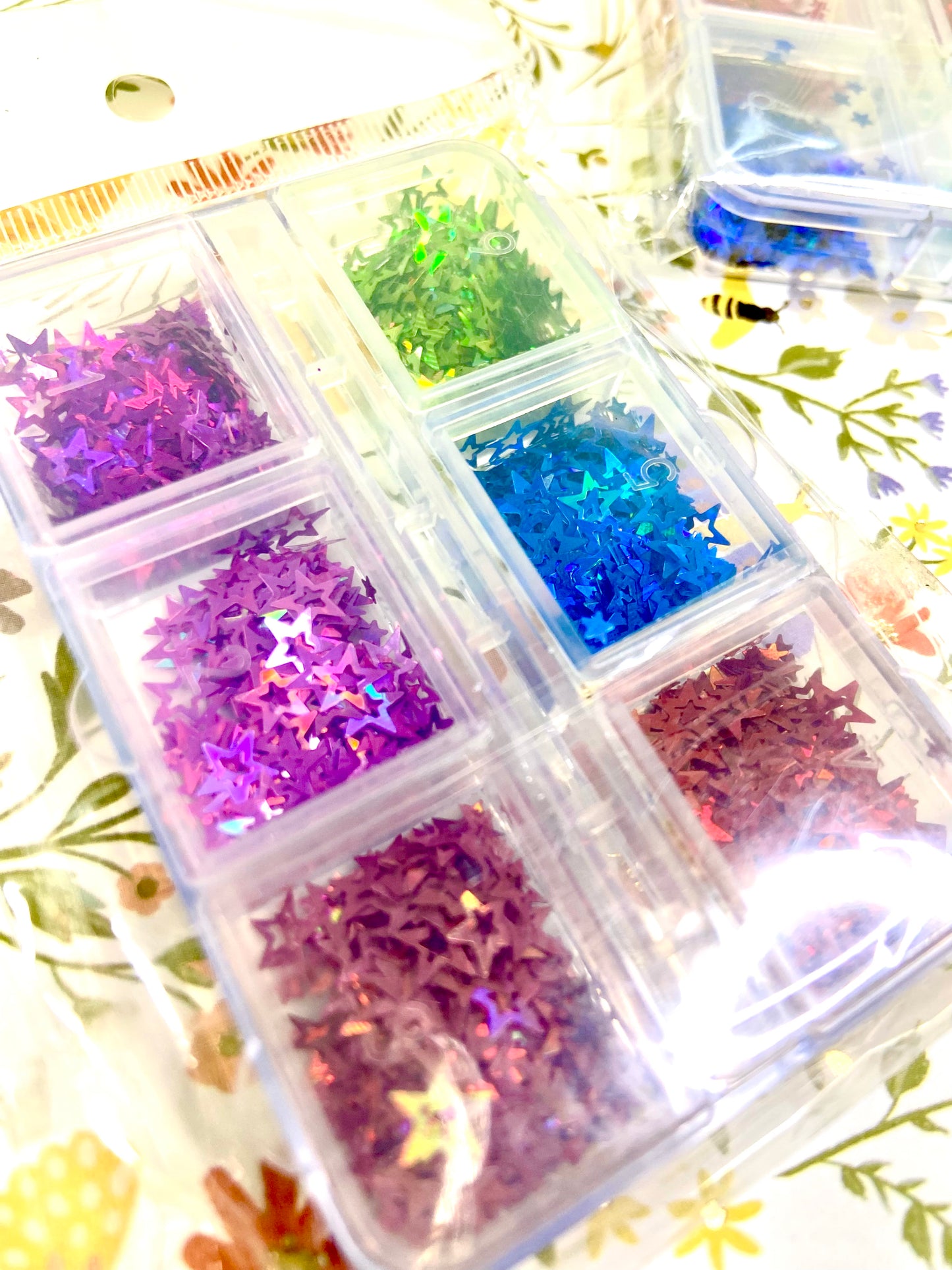 Holographic Double Star Shaped Shiny Confetti