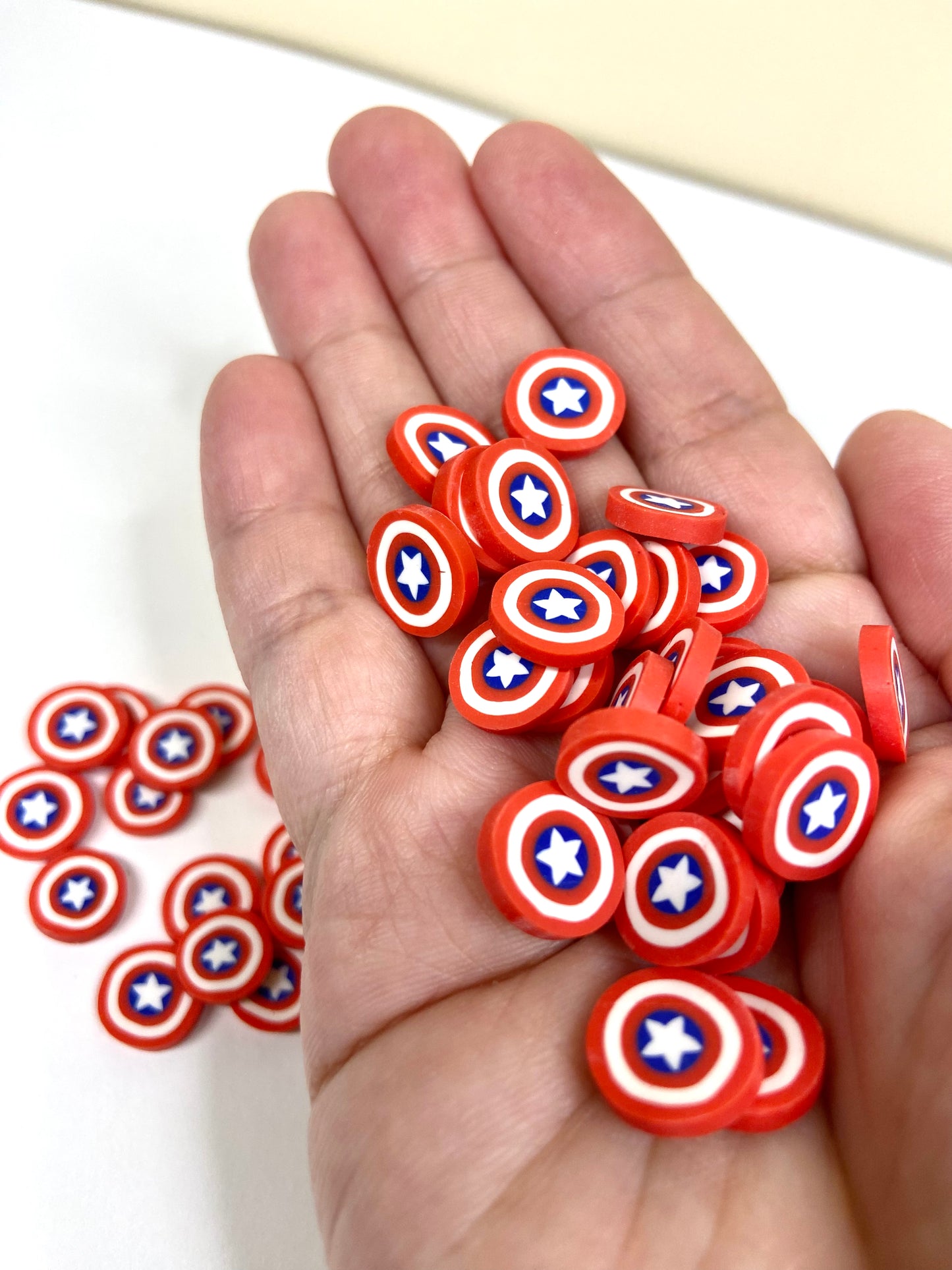 Captain America Shield Slices Polymer Clay Bead