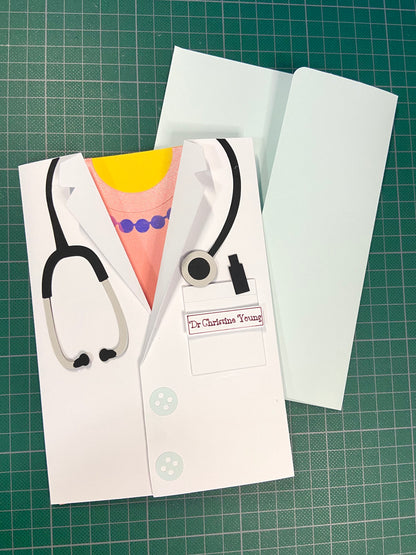 Handmade Doctor Card, Thank You Card, Physician Card, Doctor Card, Medical Card, Graduation Card, Retirement Card, Personalized Card